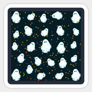 Halloween Ghosts Pattern Design Sticker